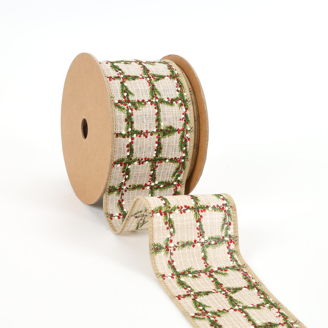 2 1/2" Wired Ribbon | "Metallic Net" Gold | 10 Yard Roll