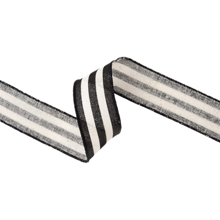 Glitter Soccer Balls and Soccer Field with Black Striped Canvas Ribbon |4 Rolls |40 Yards