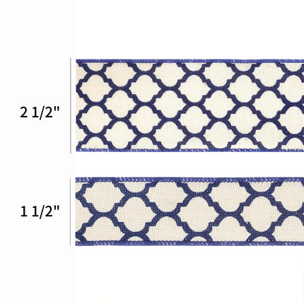 1 1/2" Wired Ribbon | "Lattice" Natural | 10 Yard Roll LaRibbons and Crafts