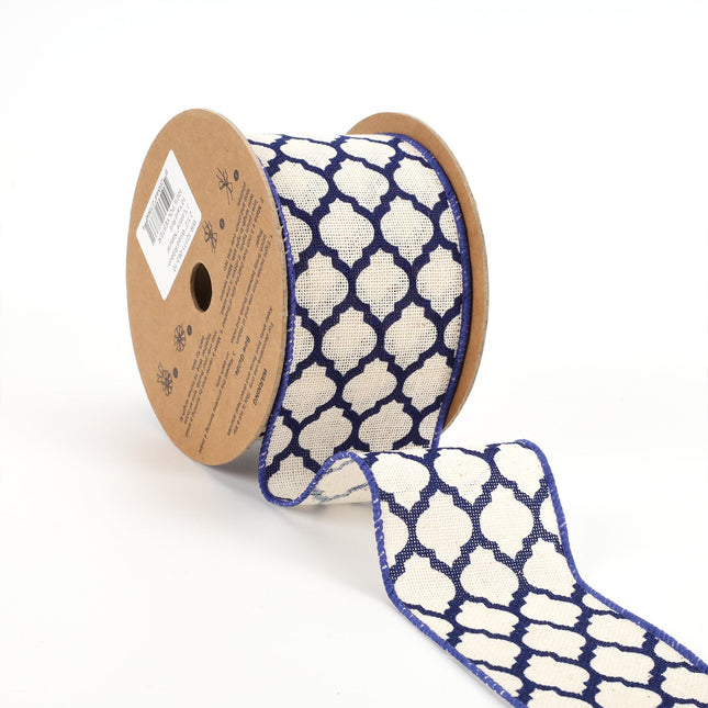 2 1/2" Wired Ribbon | "Lattice" Natural | 10 Yard Roll LaRibbons and Crafts