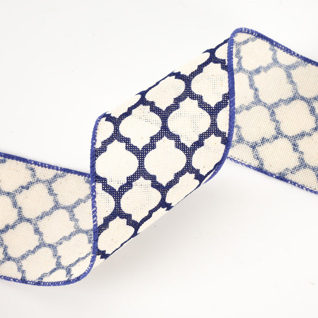 2 1/2" Wired Ribbon | "Lattice" Natural | 10 Yard Roll LaRibbons and Crafts