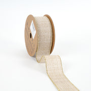 1 1/2" Wired Ribbon | "Linen" Natural | 10 Yard Roll