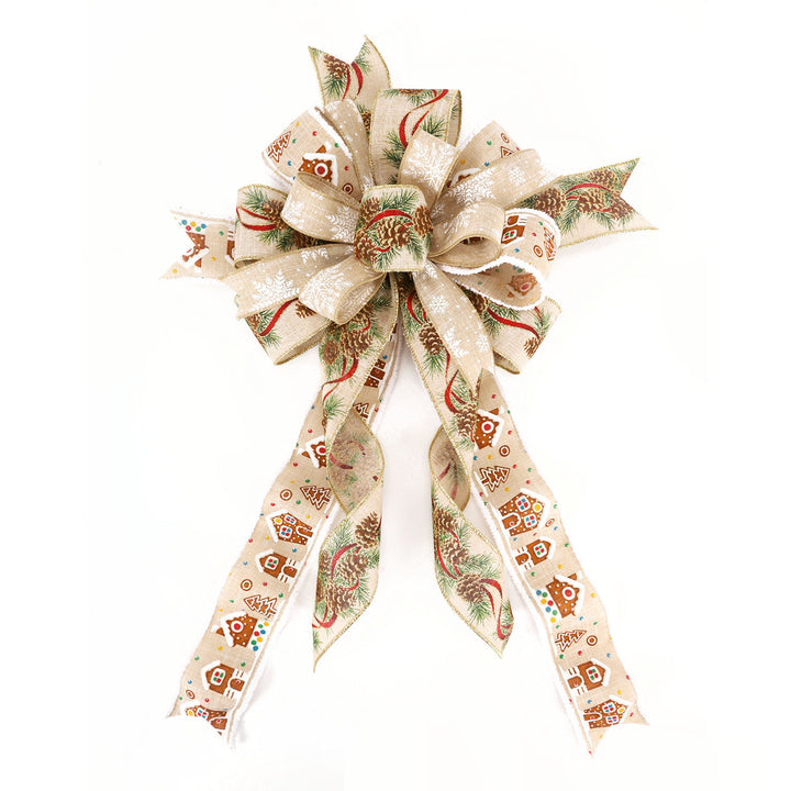 1 1/2" Wired Ribbon | "Snowflake" Natural/White | 10 Yard Roll