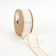 1 1/2" Wired Ribbon | "Metallic Check" White/Multi | 10 Yard Roll