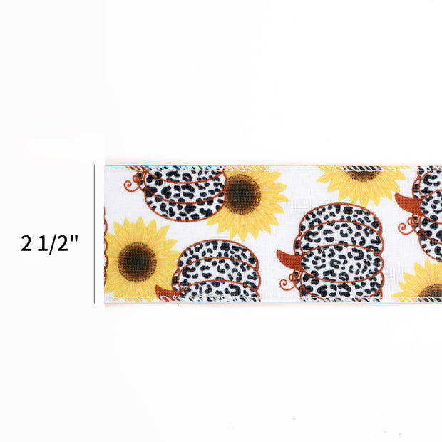 2 1/2" Wired Ribbon | "Sunflower" Black/Yellow Multi | 10 Yard Roll