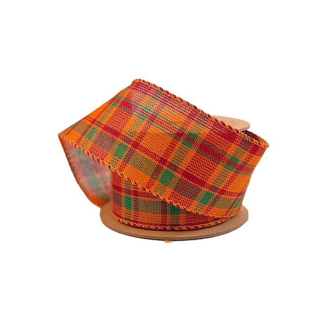 2 1/2" Wired Ribbon | "Harvest Plaid" Rust/Multi | 10 Yard Roll LaRibbons and Crafts