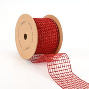 2 1/2" Wired Ribbon | "Netting" Red | 10 Yard Roll