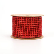 2 1/2" Wired Ribbon | "Netting" Red | 10 Yard Roll