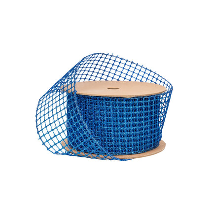 2 1/2" Wired Ribbon | "Netting" Blue | 10 Yard Roll LaRibbons and Crafts