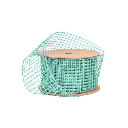 2 1/2" Wired Ribbon | "Netting" Turquoise | 10 Yard Roll LaRibbons and Crafts