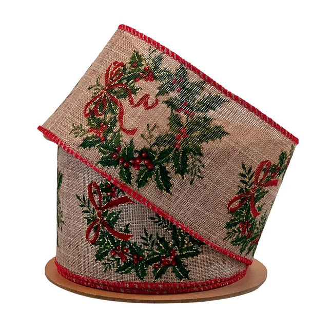 christmas wreaths and ribbons