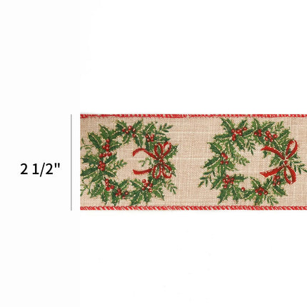 christmas wreaths and ribbons