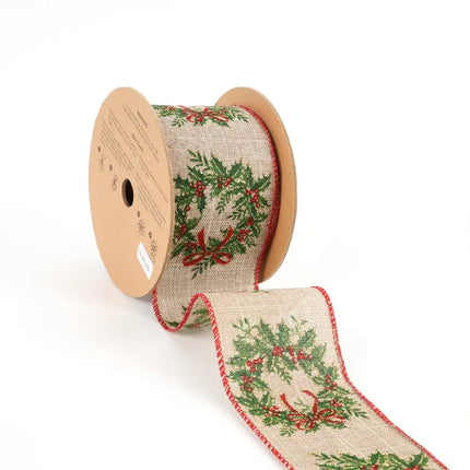 christmas wreaths and ribbons