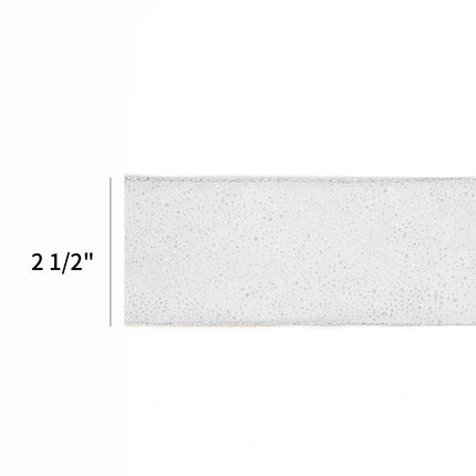 2 1/2" Wired Ribbon | "Glitter Sheer" White | 10 Yard Roll LaRibbons and Crafts