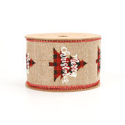 2 1/2" Wired Ribbon | "Merry Christmas" Natural/Multi | 10 Yard Roll