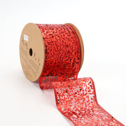 3" Sequin Wired Ribbon | Red