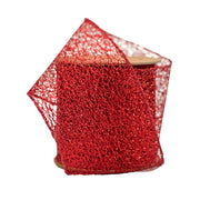 4" Mesh Wired Ribbon | Red | 10 Yard Roll