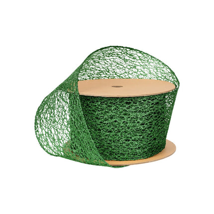 3" Mesh Wired Ribbon | Green | 10 Yard Roll LaRibbons and Crafts