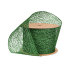Glittery green mesh wired ribbon, perfect for card making, party favor adornments, and festive decor.