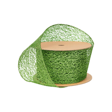 3" Mesh Wired Ribbon | Lime | 10 Yard Roll LaRibbons and Crafts