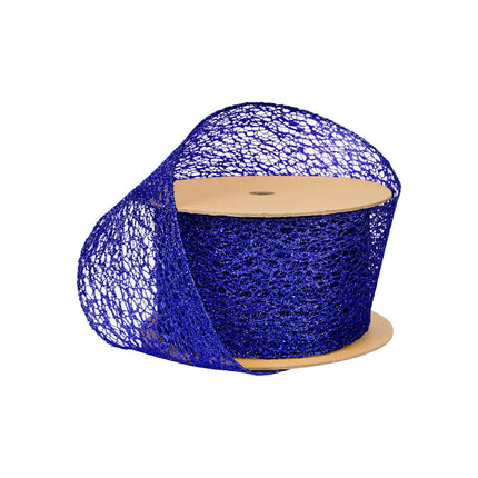 3" Mesh Wired Ribbon | Royal | 10 Yard Roll LaRibbons and Crafts