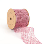 3" Mesh Wired Ribbon | Pink | 10 Yard Roll