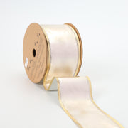2 1/2" Lurex Wired Ribbon | Champagne | 10 Yard Roll