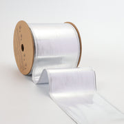 4" Lurex Wired Ribbon | Silver | 10 Yard Roll