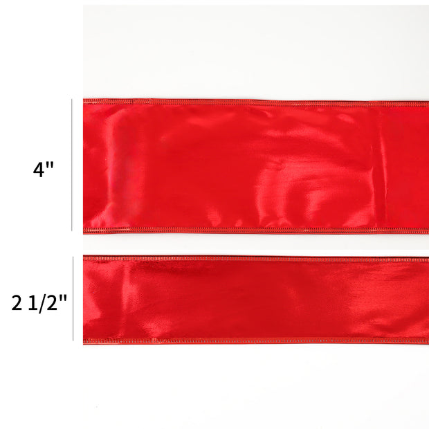 2 1/2" Lurex Wired Ribbon | Red | 10 Yard Roll