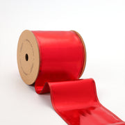 4" Lurex Wired Ribbon | Red | 10 Yard Roll