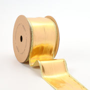 2 1/2" Lurex Wired Ribbon | Gold | 10 Yard Roll