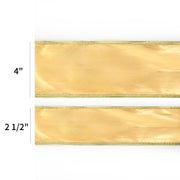 4" Lurex Wired Ribbon | Gold | 10 Yard Roll