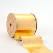 4" Lurex Wired Ribbon | Gold | 10 Yard Roll