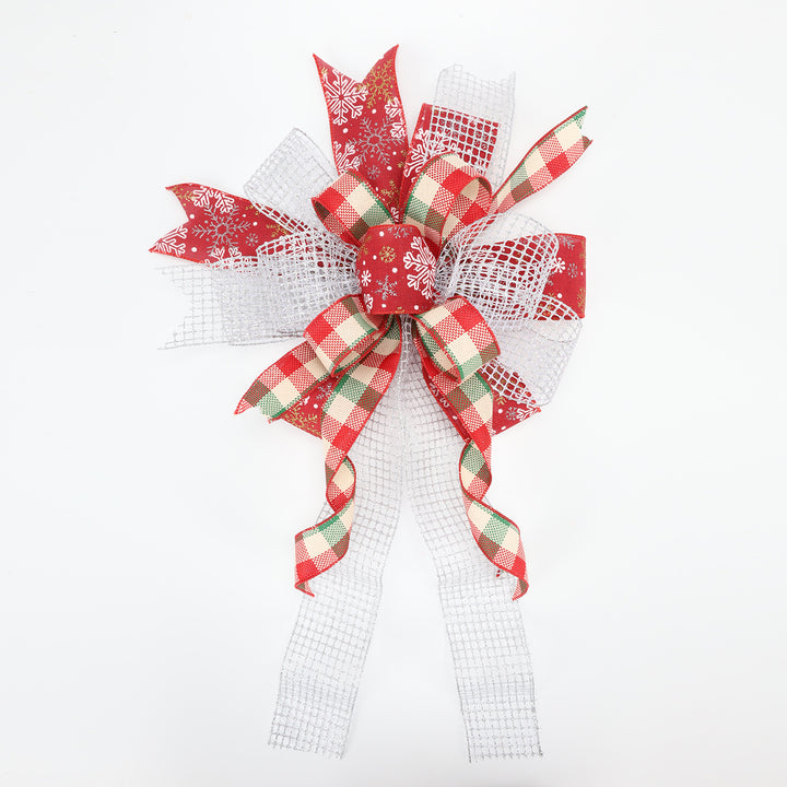 2 1/2" Holiday Wired Ribbon | "Snowflake" Red/White | 10 Yard Roll