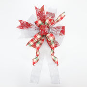 2 1/2" Holiday Wired Ribbon | "Snowflake" Red/White | 10 Yard Roll