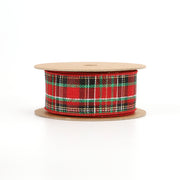 1 1/2" Wired Ribbon | "Holiday Plaid" Red/Multi | 10 Yard Roll