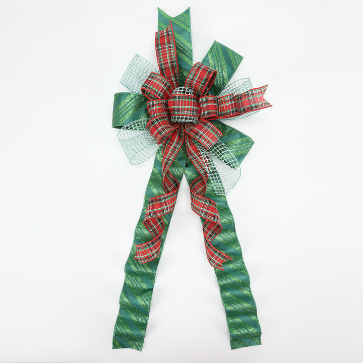 1 1/2" Wired Ribbon | "Holiday Plaid" Red/Multi | 10 Yard Roll