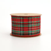 2 1/2" Wired Ribbon | "Holiday Plaid" Red/Multi | 10 Yard Roll