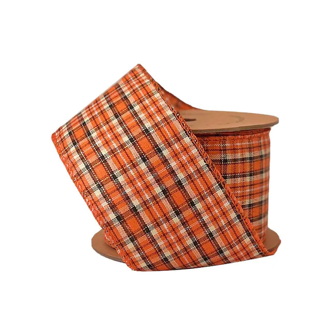 2 1/2" Wired Ribbon | "Harvest Plaid" Rust/Multi | 10 Yard Roll LaRibbons and Crafts
