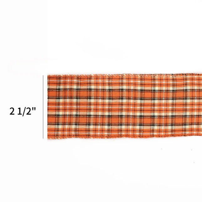 2 1/2" Wired Ribbon | "Harvest Plaid" Rust/Multi | 10 Yard Roll LaRibbons and Crafts