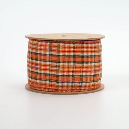 2 1/2" Wired Ribbon | "Harvest Plaid" Rust/Multi | 10 Yard Roll LaRibbons and Crafts