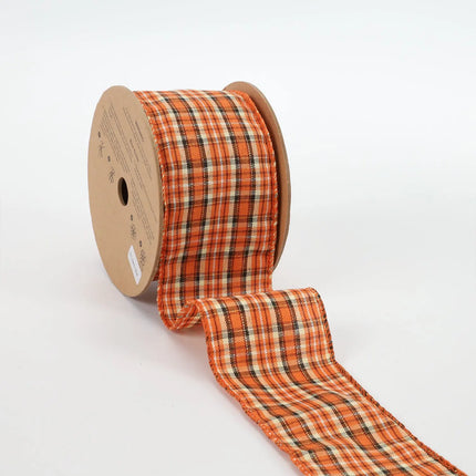 2 1/2" Wired Ribbon | "Harvest Plaid" Rust/Multi | 10 Yard Roll LaRibbons and Crafts