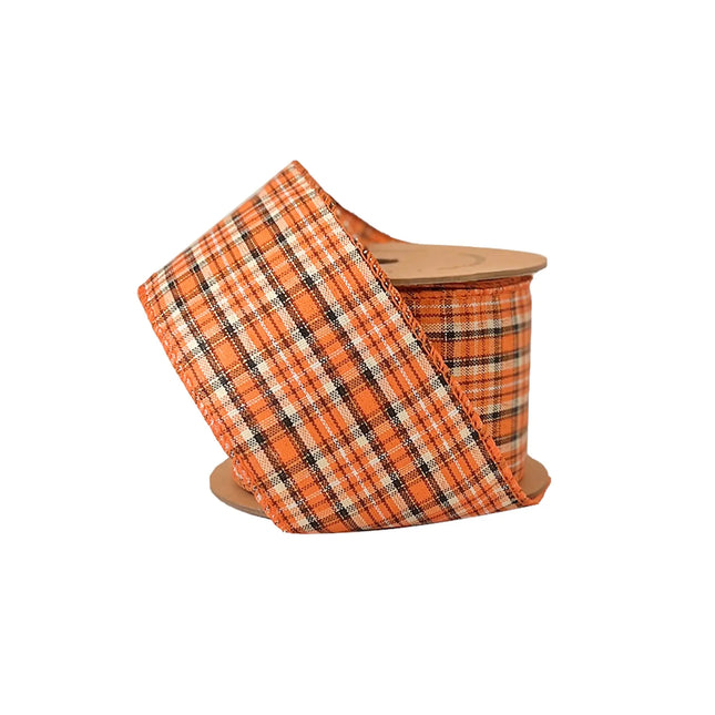 2 1/2" Wired Ribbon | "Harvest Plaid" Rust/Multi | 10 Yard Roll LaRibbons and Crafts