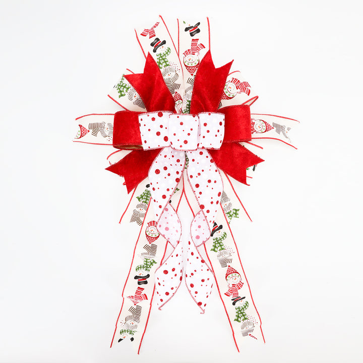 2 1/2" Wired Ribbon | "Snowman" White/Multi | 10 Yard Roll