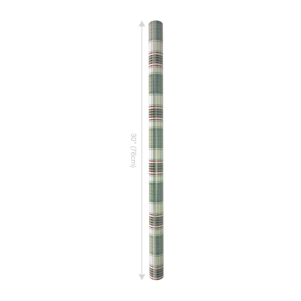 30" x 10' Reversible Holiday Wrapping Paper | Large Red and Green Plaid/Red and White Stripe LaRibbons Wholesale