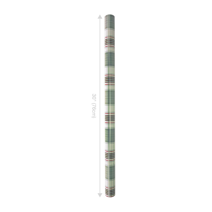 30" x 10' Reversible Holiday Wrapping Paper | Large Red and Green Plaid/Red and White Stripe LaRibbons Wholesale