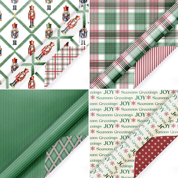 30" x 10' Wrapping Paper Bundle (4-pack) | Northfolk Pine Nutcracker LaRibbons Wholesale