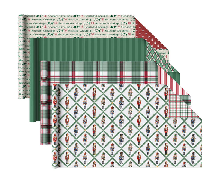 30" x 10' Wrapping Paper Bundle (4-pack) | Northfolk Pine Nutcracker LaRibbons Wholesale
