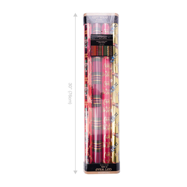 30" x 10' Wrapping Paper Bundle (4-pack) | Ruby Nutcracker LaRibbons Wholesale