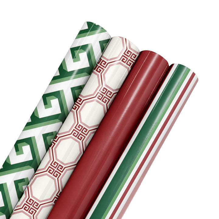 30" x 10' Wrapping Paper Bundle (4-pack) | Greek Key - LaRibbons and Crafts